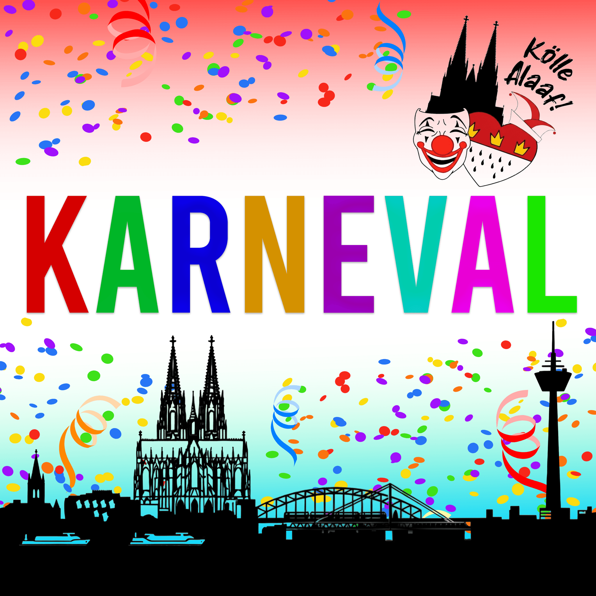* KARNEVAL || Fasching, Fastnacht, Alaaf, Helau, Jeck, Jeckenparty, Karnevalsparty, Schunkeln, Stimmungsmusik, Feierlaune, Gute-Laune-Hits, Mitsinghits, Kölsche Hits, Karnevalshits, Rosenmontag, Weiberfastnacht, Straßenkarneval, Kostümparty, Narrensession, Büttenrede, Prunksitzung, Après-Ski, Ballermann, Schlagerparty, Partyklassiker, Festzeltstimmung, Tanzparty, Konfetti, Ausnahmezustand